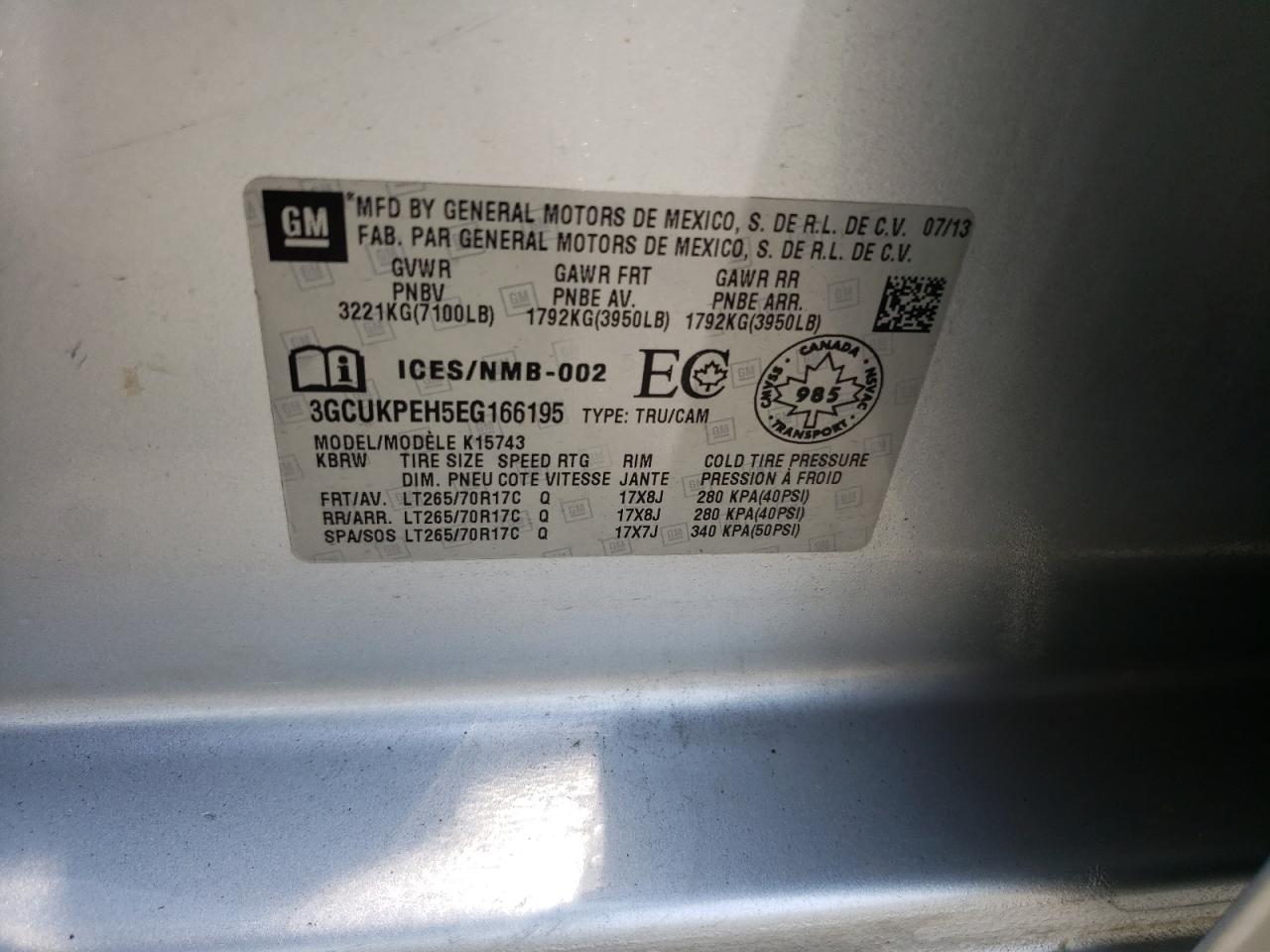 2014 CHEVROLET SILVERADO - 3GCUKPEH5EG166195 — photo 11