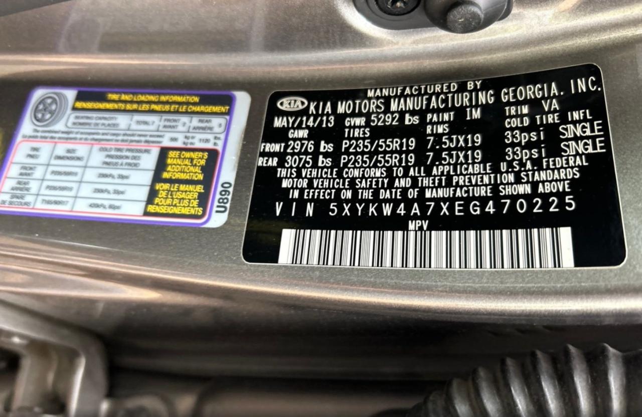 2014 KIA SORENTO SX - 5XYKW4A7XEG470225 — photo 9