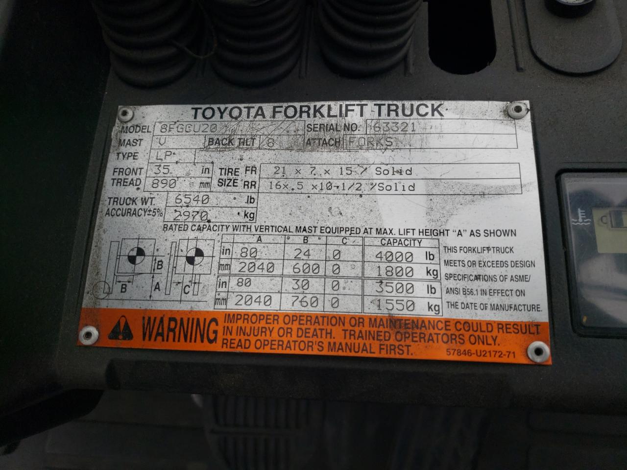 2014 TOYOTA FORKLIFT - 63321 — photo 9
