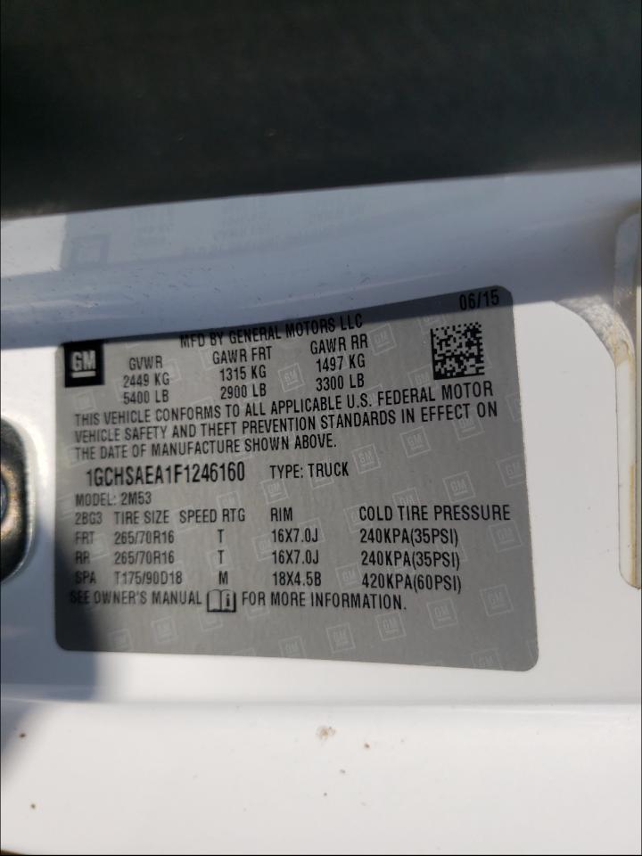 2015 CHEVROLET COLORADO - 1GCHSAEA1F1246160 — photo 9