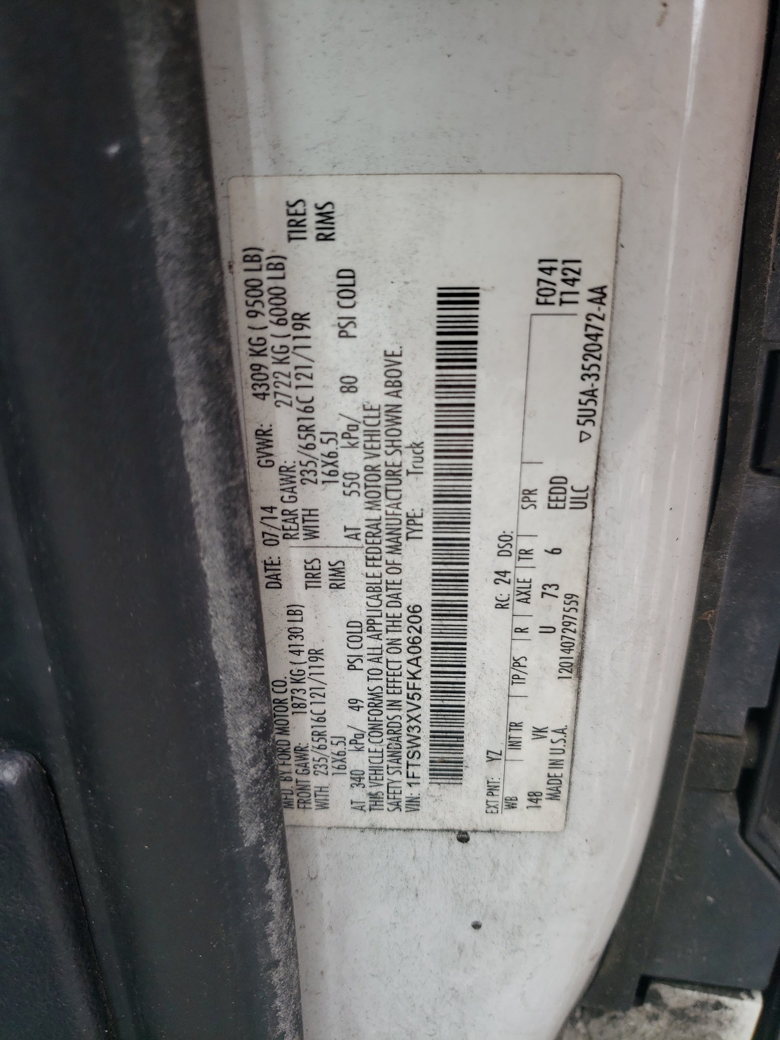 2015 FORD TRANSIT T- - 1FTSW3XV5FKA06206 — photo 10
