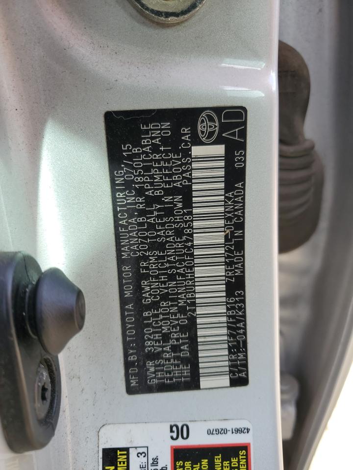2015 TOYOTA COROLLA L - 2T1BURHE0FC478581 — photo 12