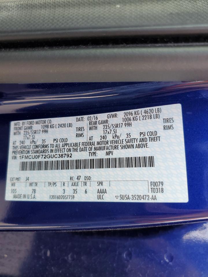 2016 FORD ESCAPE S - 1FMCU0F72GUC38792 — photo 12