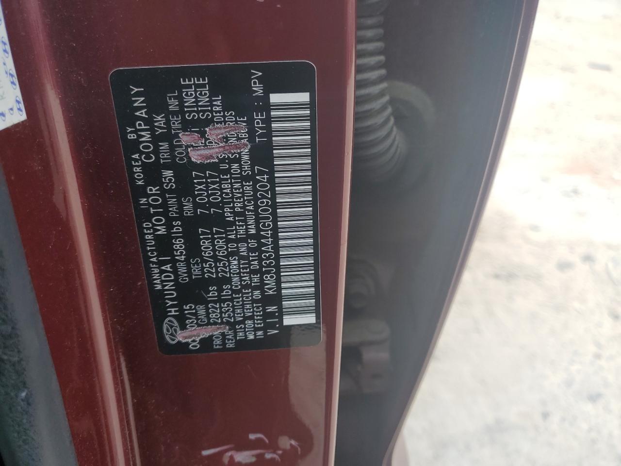 2016 HYUNDAI TUCSON LIM - KM8J33A44GU092047 — photo 12