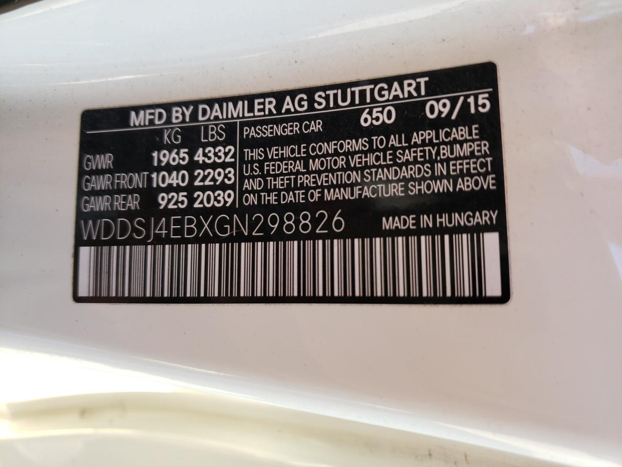 2016 MERCEDES-BENZ CLA 250 - WDDSJ4EBXGN298826 — photo 10