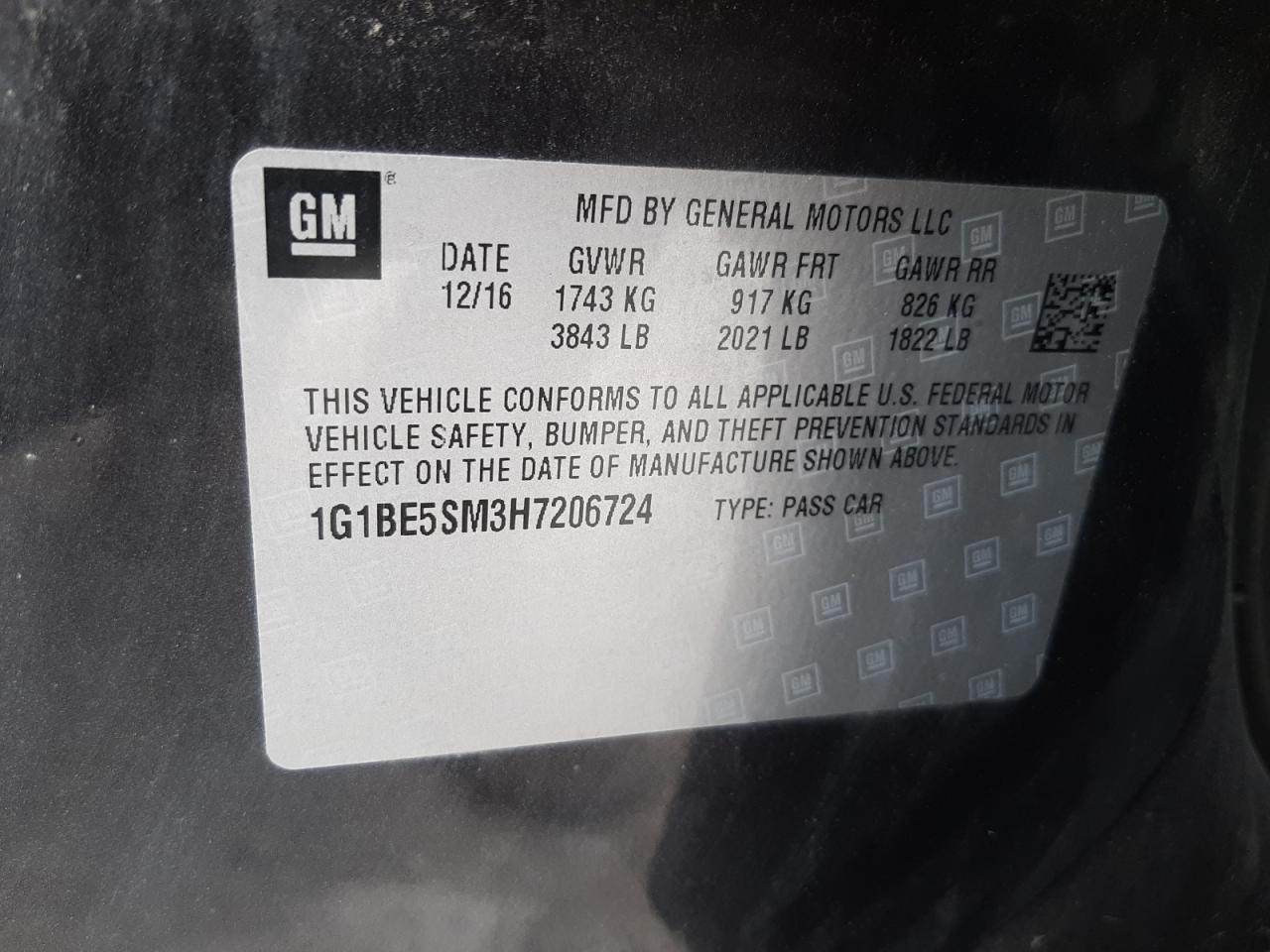 2017 CHEVROLET CRUZE LT - 1G1BE5SM3H7206724 — photo 14