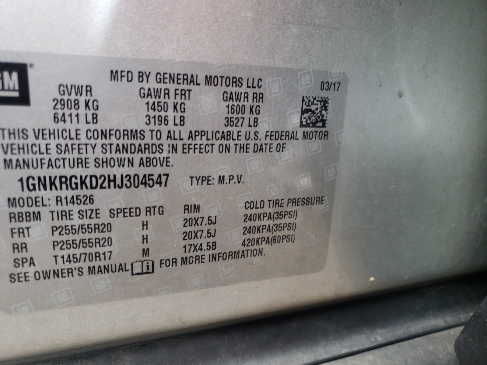 2017 CHEVROLET TRAVERSE L - 1GNKRGKD2HJ304547 — photo 10