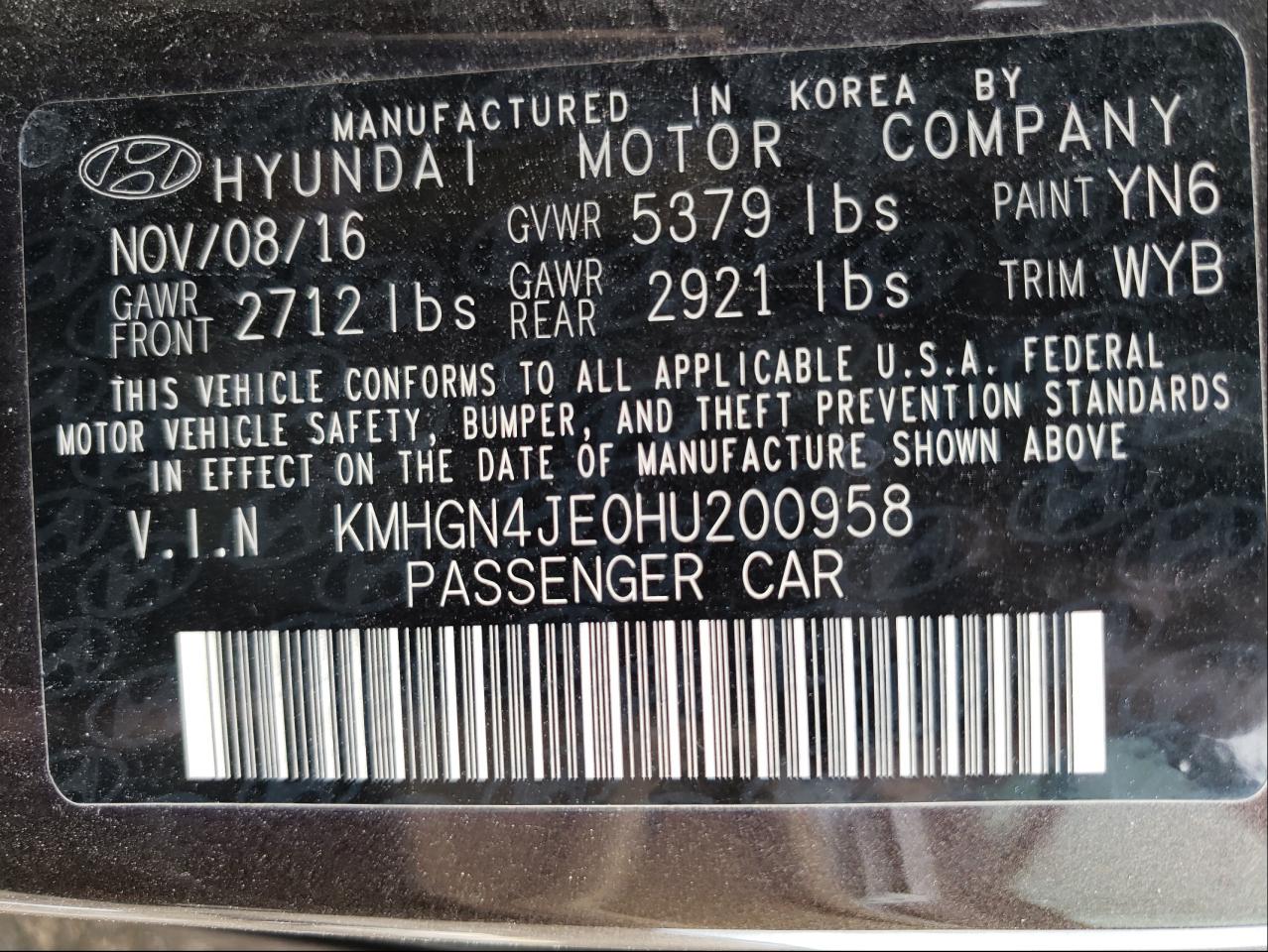 2017 GENESIS G80 BASE - KMHGN4JE0HU200958 — photo 10