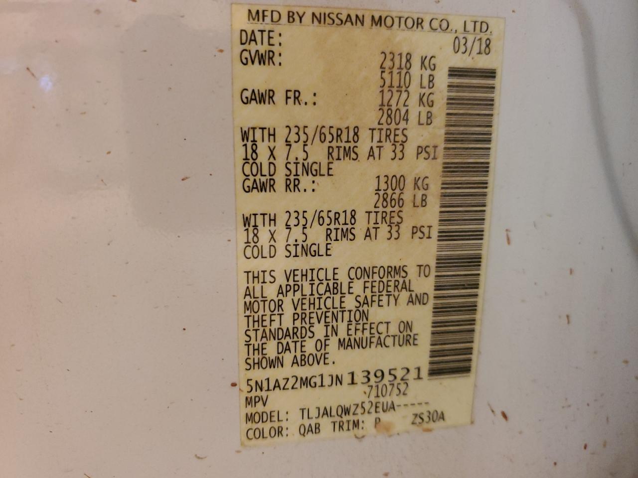 2018 NISSAN MURANO S - 5N1AZ2MG1JN139521 — photo 15