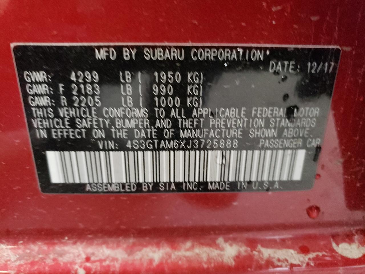 2018 SUBARU IMPREZA SP - 4S3GTAM6XJ3725888 — photo 12