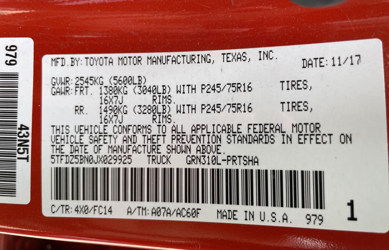 2018 TOYOTA TACOMA DOU - 5TFDZ5BN0JX029925 — photo 10