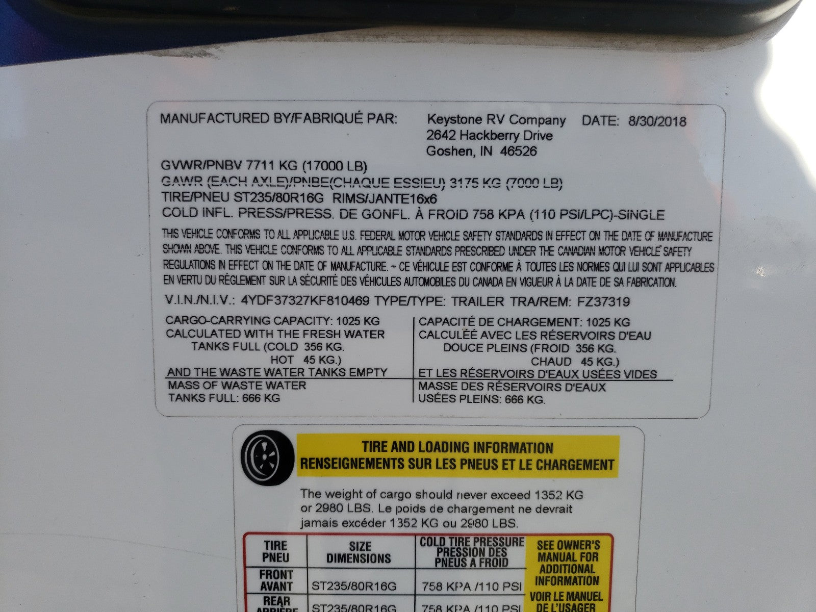 2019 FUZI CAMPER - 4YDF37327KF810469 — photo 9