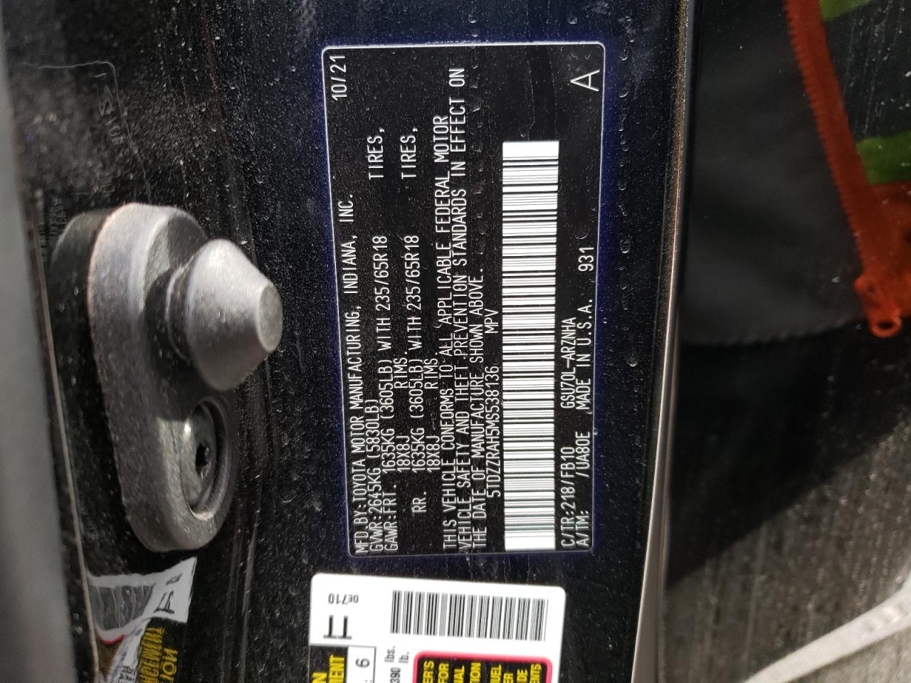 2021 TOYOTA HIGHLANDER - 5TDZZRAH5MS538136 — photo 14