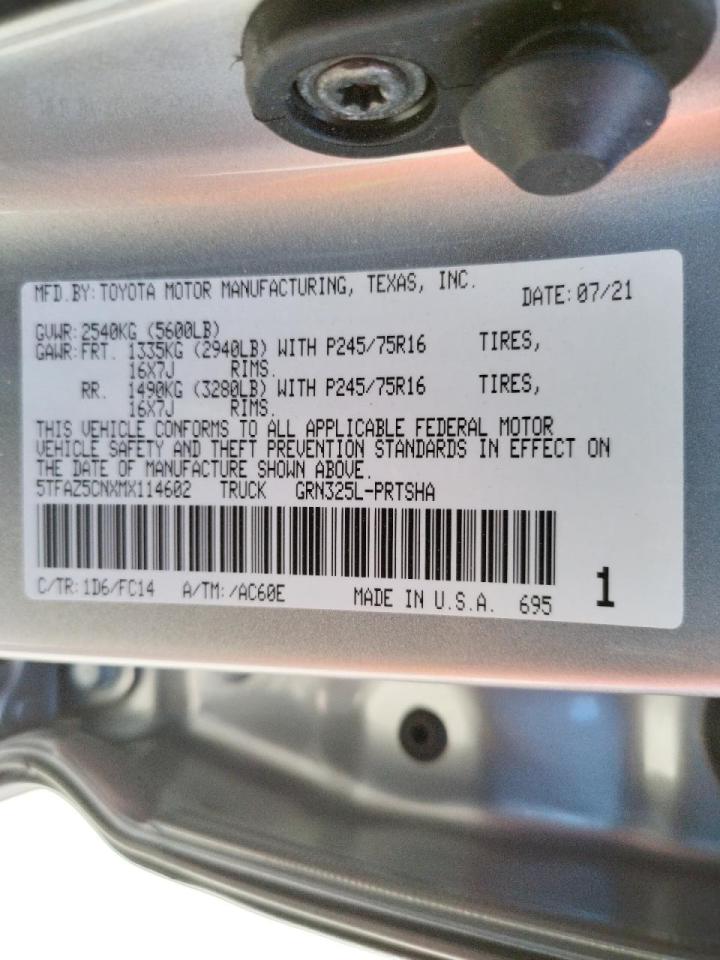 2021 TOYOTA TACOMA DOU - 5TFAZ5CNXMX114602 — photo 10