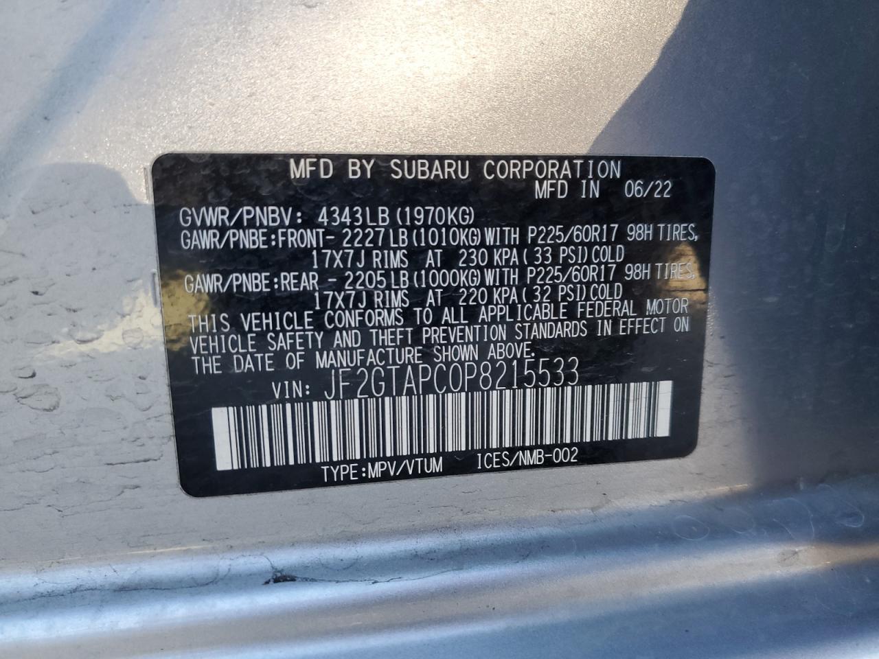 2023 SUBARU CROSSTREK - JF2GTAPC0P8215533 — photo 12